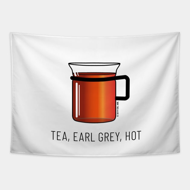 Tea, Earl Grey, Hot - Captain Picard, Star Trek TNG, (light backgrounds) Tapestry by Markadesign