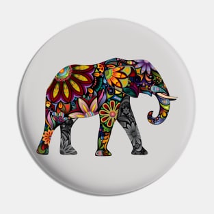 Colorful elephant in patterned design Pin