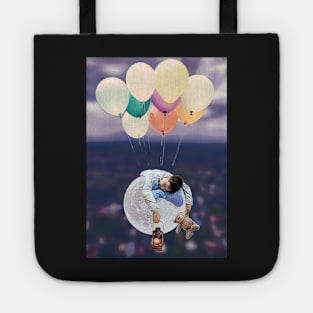 Moon Balloon Boy 1 - carried away on the breeze Tote