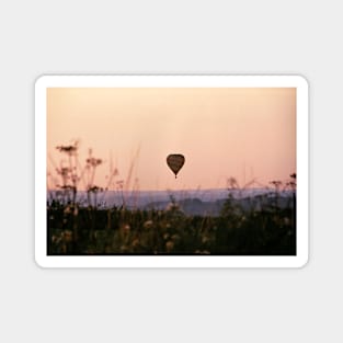 Hot Air Balloon flying during a warm summer evening over Yorkshire Magnet