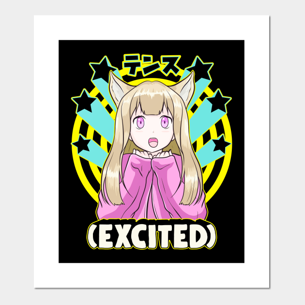 Anime Japanese Girl Manga Excited Face Cute Otaku - Anime Girl Excited - Posters and Art Prints | TeePublic Anime Japanese Girl Manga Excited Face Cute Otaku - Anime Girl Excited - Posters and Art Prints | TeePublic