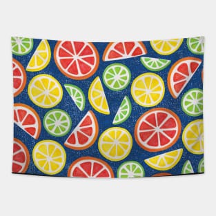 Vitamin C Super Boost - Citric Fruits on Blue Tapestry