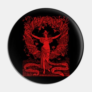 Garland For May Day Red - Refinished Walter Crane, Socialist, Socialism, Leftist, Anarchist, Labor Rights Pin