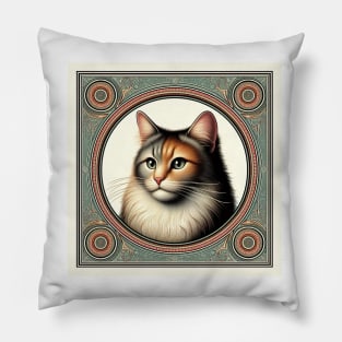 cat portrait t-shirt Pillow