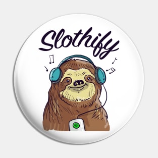 Sloth listens to music Pin