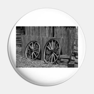 Wagon Wheels in a Wild West Town Pin