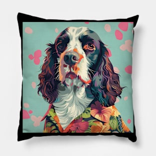 English Setter in 70's Pillow