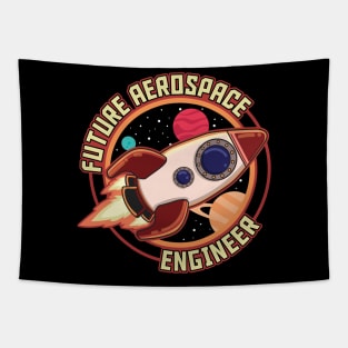 Cute Future Aerospace Engineer Spaceship Launch Tapestry