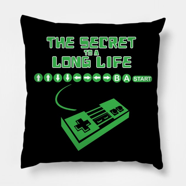 The Secret To A Long Life Pillow by KreepyKustomz