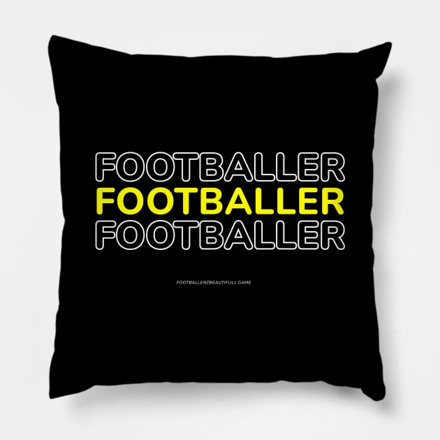 Modern Typography for Footballer or Football Player Pillow by Typholic