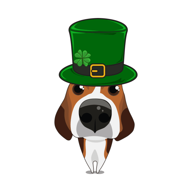 St Patrick Cute Kawaii Beagle Dog by Aliaksandr