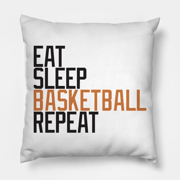 Eat Sleep Basketball Repeat - Basketball shirt Pillow by C&F Design