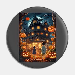 Vintage Halloween Poster Pin