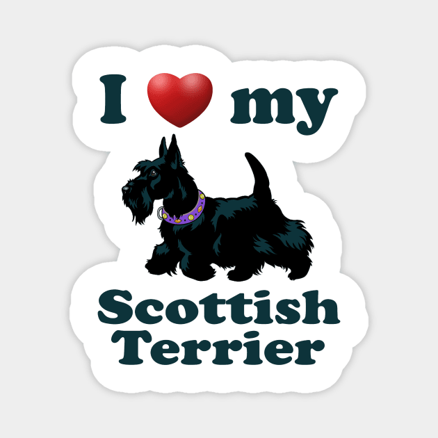 I Love My Scottish Terrier Magnet by Naves