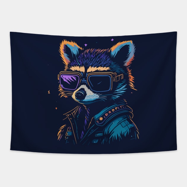 Racoon Tapestry by DesignVerseAlchemy