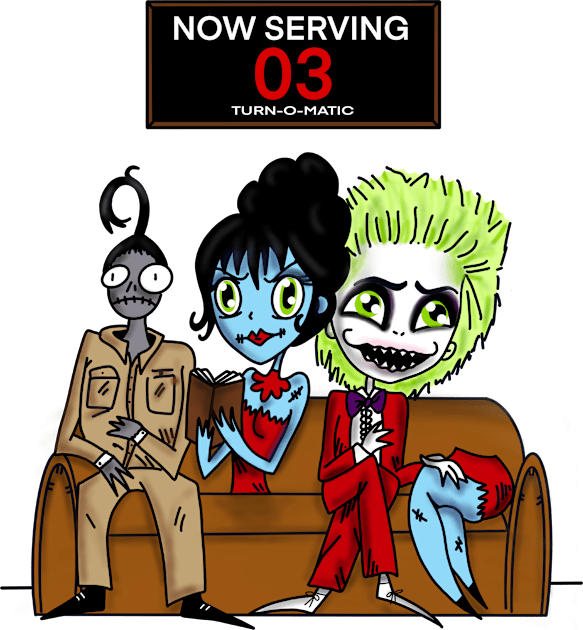 Now serving waiting room beetlejuice Kids T-Shirt by Shoryotombo