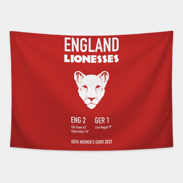 England Lionesses - UEFA Women's EURO Football Winners 2022 Tapestry by StarIconsFooty