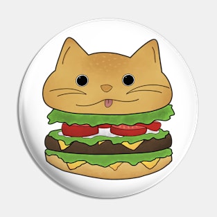 Burger cat Pin