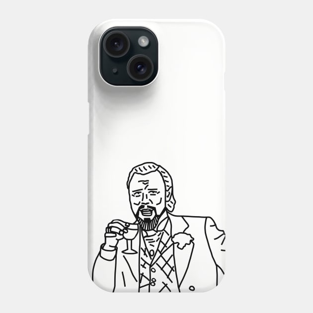 Laughing Leo Drinking Wine Memes Line Art Phone Case by ellenhenryart
