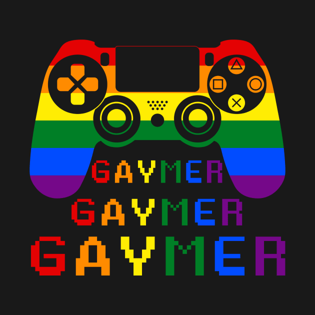 Gaymer Gay Pride Flag LGBT Gamer LGBTQ Gaming Gamepad by peskybeater