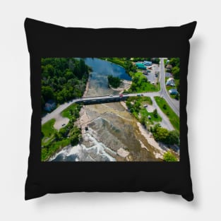 Arial view of a river on a sunny day Pillow