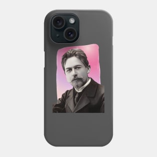 Russian Playwright Anton Chekhov illustration Phone Case