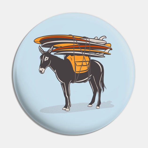 SURF DONKEY Pin by OldSkoolDesign