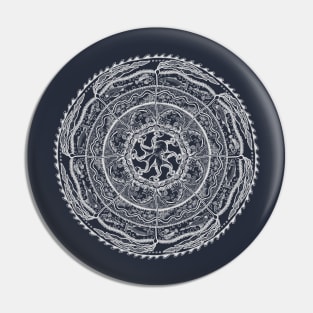 Salish Sea Mandala -dark blue background Pin