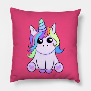 Unicorn with rainbow hair Pillow