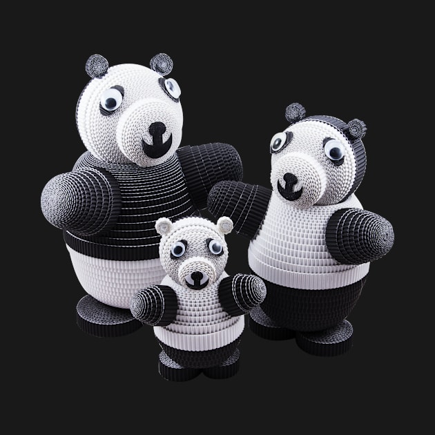 The panda family by Crazy_Paper_Fashion
