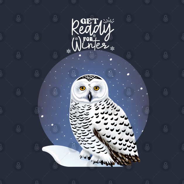 Get Ready for winter, winter nights snowy owl, winter forest in the nights, perfect for natura lovers by Collagedream