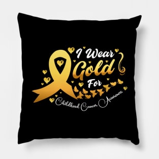 Hope For A Cure Childhood Cancer Awareness Support Childhood Cancer Warrior Gifts Pillow