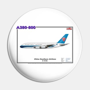 Airbus A380-800 - China Southern Airlines (Art Print) Pin