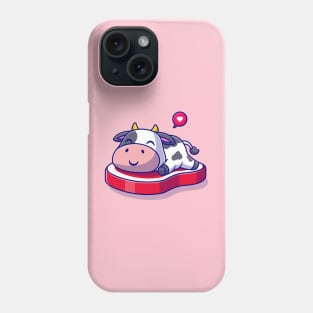 Cute Cow Lay on Bread Cartoon Phone Case