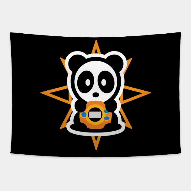 Digital Panda Bambu Brand Anime Cartoon Tapestry by Bambu