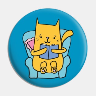 Reading Cat Pin