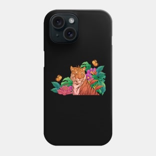 Watercolor tiger in wild Phone Case