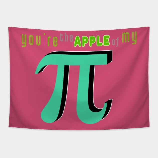 Vintage 'You're the Apple of My Pi' Pun Design No 1 Tapestry by Fun Funky Designs