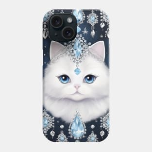 Jewelled White British Shorthair Phone Case