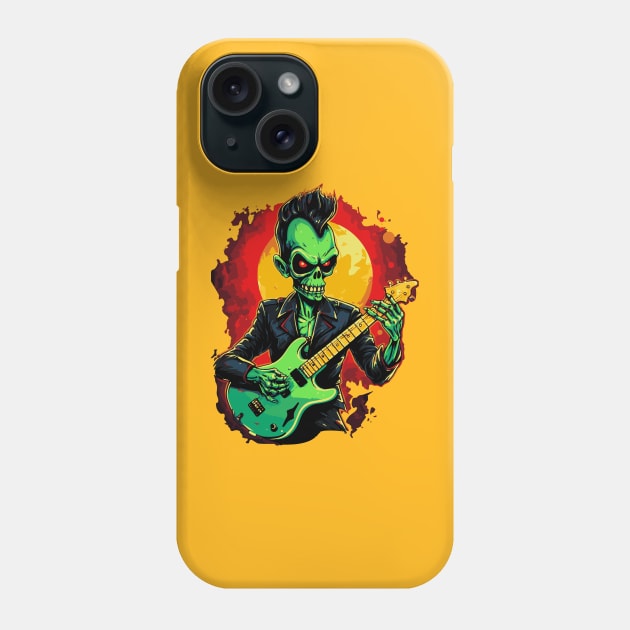 Rock music alien. Psychobilly Alien. Phone Case by tatadonets