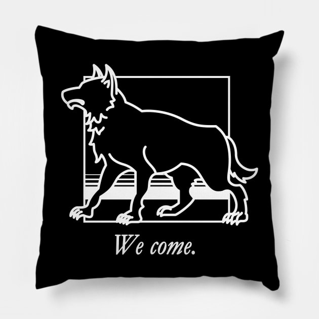 WOT Wolf Classic Chapter Icon With Quote Pillow by Mandra