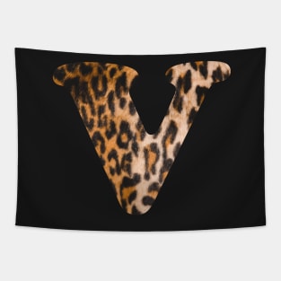 Letter V leopard print Tapestry