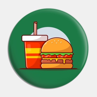 Burger And Soda Cartoon Vector Icon Illustration (8) Pin