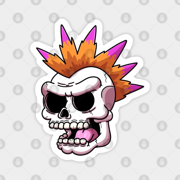 Cartoon Punk Rock Skeleton Head Magnet by TheMaskedTooner