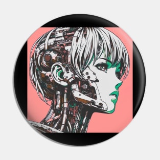 Cyborg Woman Pin