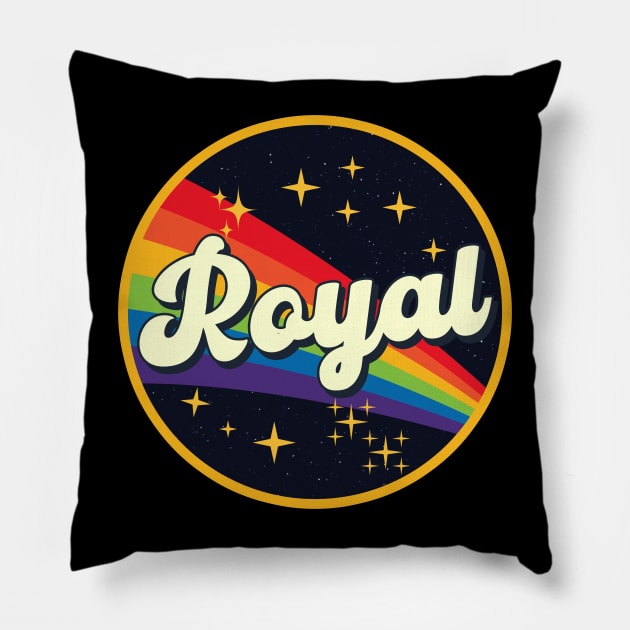 Royal // Rainbow In Space Vintage Style Pillow by LMW Art