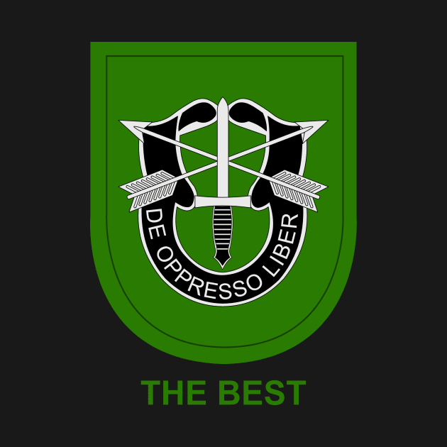 10th Special Forces Group (Airborne) Beret Flash with Motto "The Best" by Dexter Lifestyle