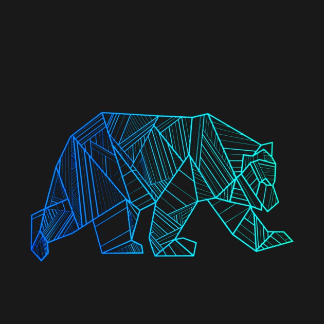 Geometric Bear Shirt Camping and Hiking  Wilderness by Jipan