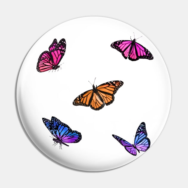 Sunset Butterflies Sticker Pack Pin by casserolestan