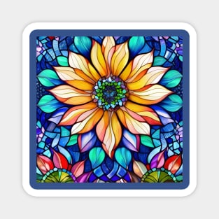 Stained Glass Daisy Magnet